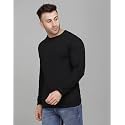 SLOWLORIS Men39s Fleece Black Round Neck Sweatshirt