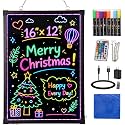Slsy 16"x12" LED Message Writing Board, Erasable Light Up Drawing&Menu Sign
