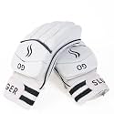 SLUGGER Cricket GO Men's Batting Gloves Left Handed Lightweight - PVC Material, White Leather - Enhanced Grip and Protection for Superior Performance | White & Black
