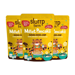 slurrp farm no maida pancake mix- banana chocochip 100 veg eggless 150 g pack of 3