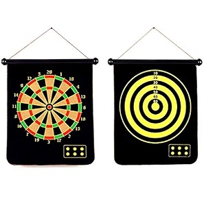 slyk magnetic dart board game for kids to adults double sided magnet dart board with 6 non pointed magnetic darts 19 inch