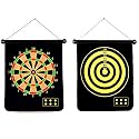 SLYK Magnetic Dart Board Game for Kids to Adults, Double Sided Magnet Dart Board with 6 Non Pointed Magnetic Darts (19 INCH)