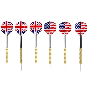 slyk professional steel tip dartsmagnetic darts set bullseye pro dart series sharp pointed tip darts for dartboard game pack of 6 - steel darts