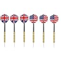 SLYK Professional Steel Tip Darts/Magnetic Darts Set, Bullseye Pro Dart Series, Sharp Pointed Tip Darts for Dartboard Game (Pack of 6 - Steel Darts)