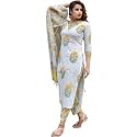 Women Printed Stylish White and Yellow Kurta