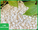 SMAB White Pebble Stones 1 KG for Plants Garden Aquarium Decoration Marble Polished Asymmetrical Marble Stone
