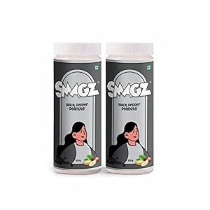 smagz black pepper roasted flavoured peanut healthy namkeen and snacks ready to eat pack of 2 300g 150gx2
