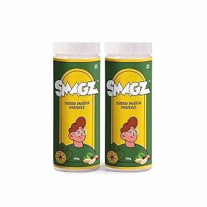 smagz nimbu pudina lemon mint roasted flavoured peanut healthy namkeen and snacks ready to eat pack of 2 300g 150gx2