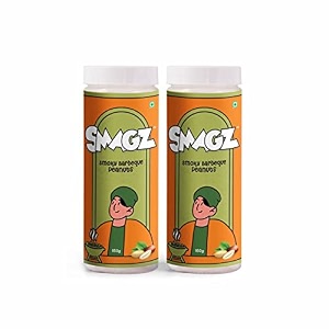 smagz smoky barbeque roasted flavoured peanut healthy namkeen and snacks ready to eat pack of 2 300g 150gx2