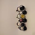 Metal Wall Mounted Wine Rack, Bar Cabinet | Wall Hanging Mini Bar for Home - Wine Holder (Black)