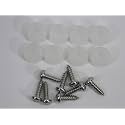 Small 1/2" Dia and Extra Small 3/8" Dia Silicone Rubber Bumpers with Stainless Steel Screws (24 Pack) (Extra Small 3/8", Clear, 24)