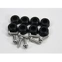 Small 1/2" Dia and Extra Small 3/8" Dia Silicone Rubber Bumpers with Stainless Steel Screws (24 Pack) (Extra Small 3/8", Black, 24)