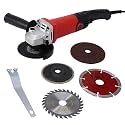 Angle Grinder Machine with Cutting blade combo of Wheel-Grinding Angle Grinder Set,850W Red Grinder with Auxiliary Handle (Angle Grinder)