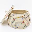 Small basket, Cute Woven Basket with Lid &amp; Decorative Bin for Storage