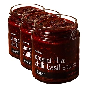 small batch root free umami thai chilli basil sauce jain friendly no onion no garlic gourmet condiment spread marinate saute stir-fry dip paneer tofu roti pizza jbatch - 180gms