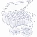 combination Clear storage Container with lid set, with 15 small boxes and 1large box for Beads, Jewelry, Nails, Rhinestones &amp; DIY Accessories