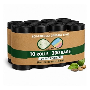 Small Black Garbage Bags 17x19 Inch Trash