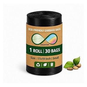 Small Black Garbage Bags 17x19 Inch Trash
