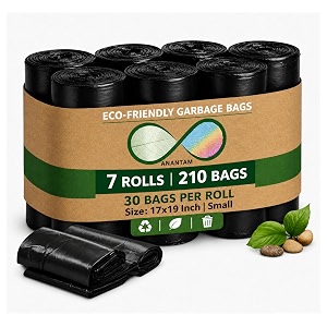 Small Black Garbage Bags 17x19 Inch Trash