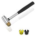 Small Brass Hammer,4 Interchangeable 1-Inch Heads,Jewelry Mallet