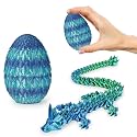 Small Dragon Eggs with Dragon Inside, 3D Printed Surprise Funny Gifts for Kids, Articulated Dragon Fidget Toys for Adults, Executive Desk Toys Office Room Décor (Sky Blue Ombre)
