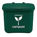 Small Green Compost Bin Container for Hanging on Kitchen Trash Container