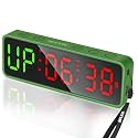 Small Gym Timer Clock Stopwatch Magnetic Workout Interval Timer, Large LED Digital Display, Home Accessories Countdown Clock for Home Gym Garage Schools (Matte Green)