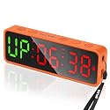 Small Gym Timer Clock Stopwatch Magnetic Workout Interval Timer, Large LED Digital Display, Home Accessories Countdown Clock for Home Gym Garage Schools (Matte Orange)