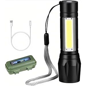 small led flashlight 800 lumens cob rechargeable keychain mini flashlight 4 light 0portable pocket light with folding bracket bottle opener and magnet base for fishing walking camping