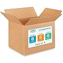 Small Moving &amp; Shipping Boxes 8 x 6 x 6 inches (5-Pack) - Extra Strength 200 lb vs Regular - Corrugated Cardboard Boxes - Shipping Box for Small Business - Moving Cardboard Box by IDL Packaging