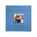 Small Personalized Custom Message Photo Album Blue Leatherette Holds 100 Photos Custom Gift