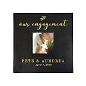 Small Personalized Engagement Photo Album Black Leatherette Holds 100 Photos Proposal Gift