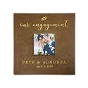 Small Personalized Engagement Photo Album Brown Leatherette Holds 100 Photos Proposal Gift