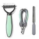 Small Pet Grooming Kit 3-in-1 for Dogs &amp; Cats | Undercoat Rake, Nail Clipper &amp; Stainless Steel Nail File | Deshedding, Nail Trimming &amp; Grooming Tools | Comfortable Grip for Easy Home Pet Care