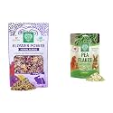 Small Pet Select - Flower Power Herbal Blend, a Natural Herbal Treat for Rabbits and Guinea Pigs, 4.4 oz &amp; Pea Flakes, 8oz