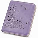 KITEVIUN Small RFID Wallet Women Ultra Thin Slim Womens Wallet Mini Compact Bifold Pocket Ladies Wallets for Women LIGHT-PURPLE