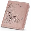 KITEVIUN Small RFID Wallet Women Ultra Thin Slim Womens Wallet Mini Compact Bifold Pocket Ladies Wallets for Women PINK