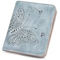 KITEVIUN Small RFID Wallet Women Ultra Thin Slim Womens Wallet Mini Compact Bifold Pocket Ladies Wallets for Women BLUE