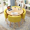 Small Round Table and Chairs Set, Round Dining Table and Chairs Set 4, Office Reception Room Club Table and Chair Set, Space-Saving Small Meeting Room Table for Home Living Room Balcony Cafe