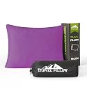 Small Shredded Memory Foam Pillow, Camping Pillow Travel Pillow - Compressible Medium Firm, Breathable Cover, Ideal Backpacking Hiking, Airplane and Car (Purple, S)