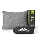 Small Shredded Memory Foam Pillow, Camping Pillow Travel Pillow - Compressible Medium Firm, Breathable Cover, Ideal Backpacking Hiking, Airplane and Car