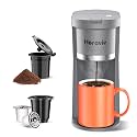 Small Single Serve Coffee Maker, One Cup Coffee Machine for K-Cup & Grounds