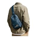 Small Sling Bag for Men Women - Lightweight Crossbody Backpack, Multipurpose Shoulder Bag, Compact Chest Daypack for Travel Hiking Gym Sport with USB Charger Port Peacock Blue
