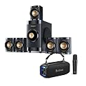 Small Subwoofer Home Theater for TV Surround System 5 Wired Speakers Amplifier 4 inch Woofer Karaoke Machine for Adults