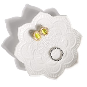 Small White Mandala Trinket Dish Jewellery Dish