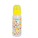 Small Wonder Baby Feeding Bottle Slim Neck Admire 250 ml Pack of 1, Animal Print, with Anti Colic Nipple with Feeding Spoon, New Born/Infants/Toddler Upto 3 Years, BPA Free, Yellow Colour