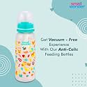 Small Wonder Baby Feeding Bottle Slim Neck Admire 250 ml Pack of 1, Animal Print, with Anti Colic Nipple with Feeding Spoon, New Born/Infants/Toddler Upto 3 Years, BPA Free, Green Colour