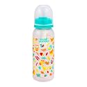 Small Wonder Baby Feeding Bottle Slim Neck Admire 250 ml Pack of 1, Animal Print, with Anti Colic Nipple with Feeding Spoon, New Born/Infants/Toddler Upto 3 Years, BPA Free, Green Colour
