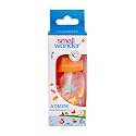 Small Wonder Baby Feeding Bottle Slim Neck Admire 125 ml Pack of 1, Animal Print, with Anti Colic Nipple with Feeding Spoon, New Born/Infants/Toddler Upto 3 Years, BPA Free, Orange Colour