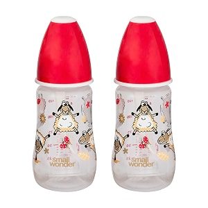 small wonder baby feeding bottle candy red 125ml - pack of 2